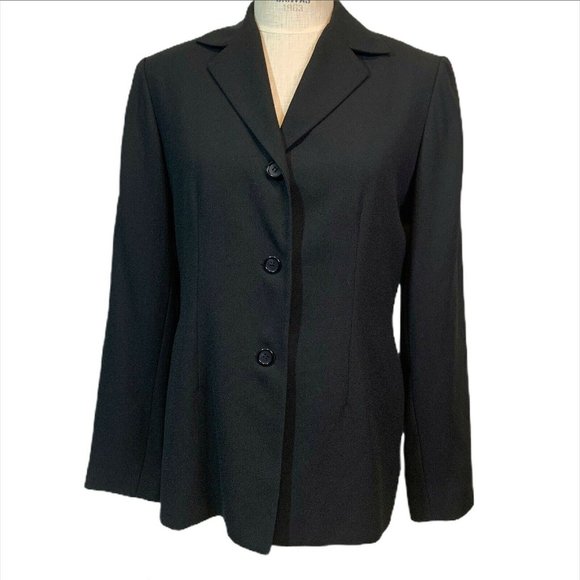Herman Geist Black 3 Button Blazer Women Size 8 - Picture 3 of 10
